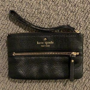 Kate Spade Black Leather Wristlet or Clutch